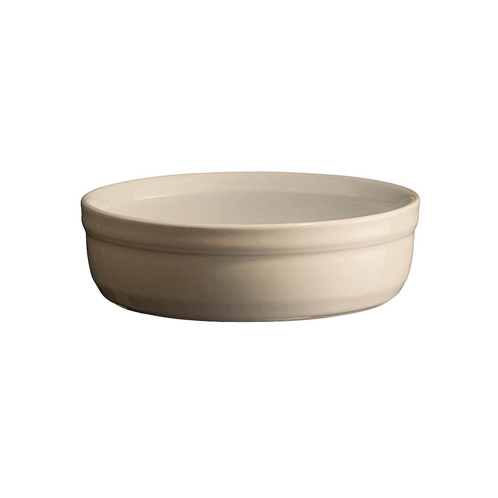 Emile Henry Ramekin 12 cm, set om 2 st, för Creme Brulée, krämfärgad Clay