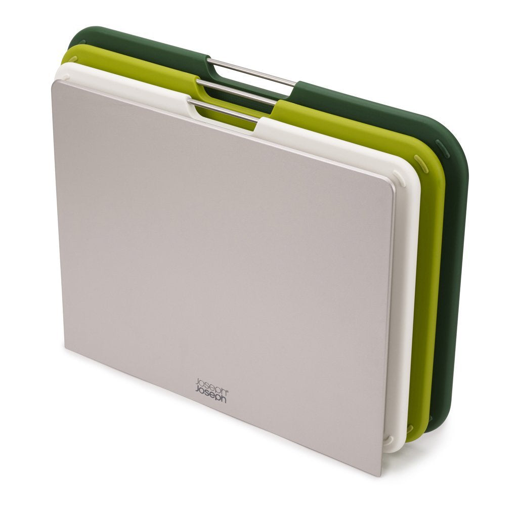 Joseph Joseph Skärbräda NEST3 L 60164, set om 3 stycken, med ställ, grön, plast