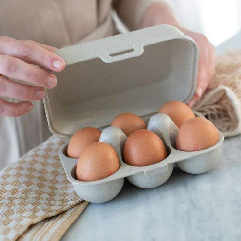 Koziol Eggs To Go Mini Äggkartong för 6 ägg Beige