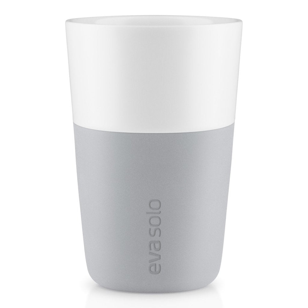 Eva Solo Mugg 360 ml, set i 2 delar, med silikonöverdrag, ljusgrå