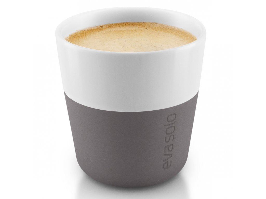 Eva Solo Espressokopp 80 ml, set i 2 delar, silikonbelagd, grå
