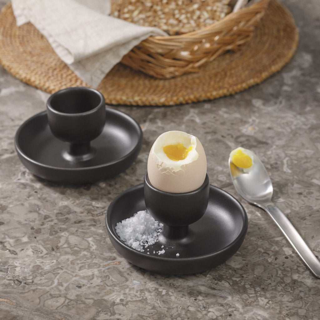 Eva Solo Äggkopp NORDIC KITCHEN 11 cm, set om 2 st, svart, stengods