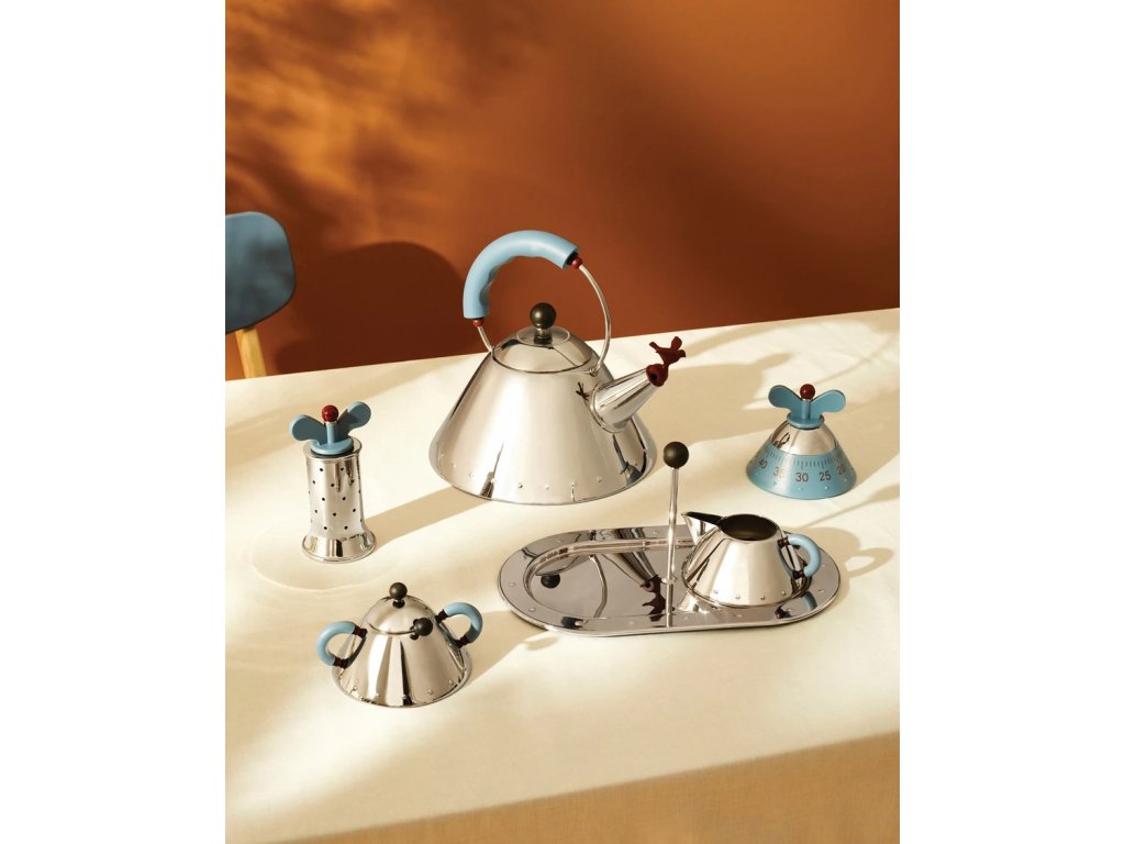 Alessi Vattenkokare för spishäll 9093 2 l, silver/vit