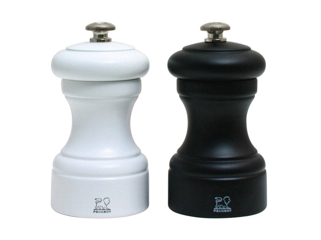 Peugeot Salt- och pepparkvarn BISTRO 10 cm, svart/vit, bokträ