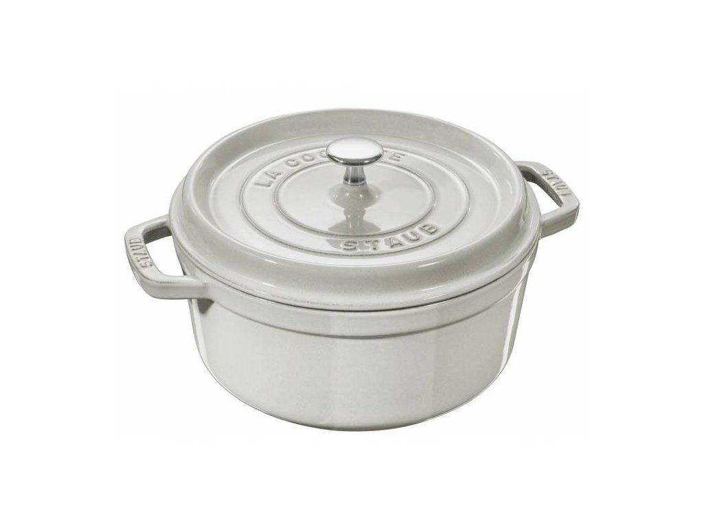 Staub Gryta COCOTTE 20 cm, rund, vit, gjutjärn