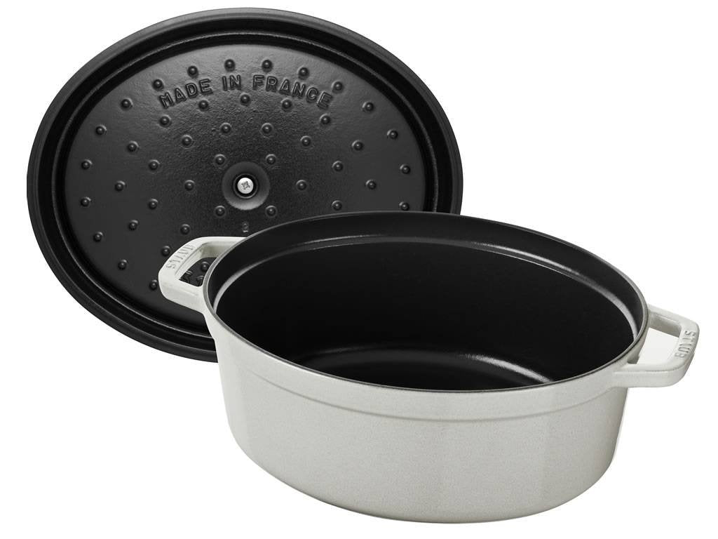 Staub Gryta COCOTTE 23 cm, oval, vit, gjutjärn