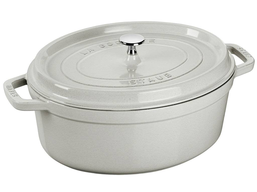 Staub Gryta COCOTTE 23 cm, oval, vit, gjutjärn