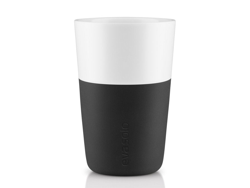 Eva Solo Mugg 360 ml, set i 2 delar, med silikonöverdrag, kolsvart