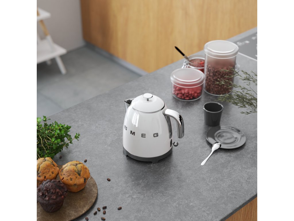 Smeg Elektrisk vattenkokare 50'S STYLE MINI KLF05WHEU, 800 ml, vit