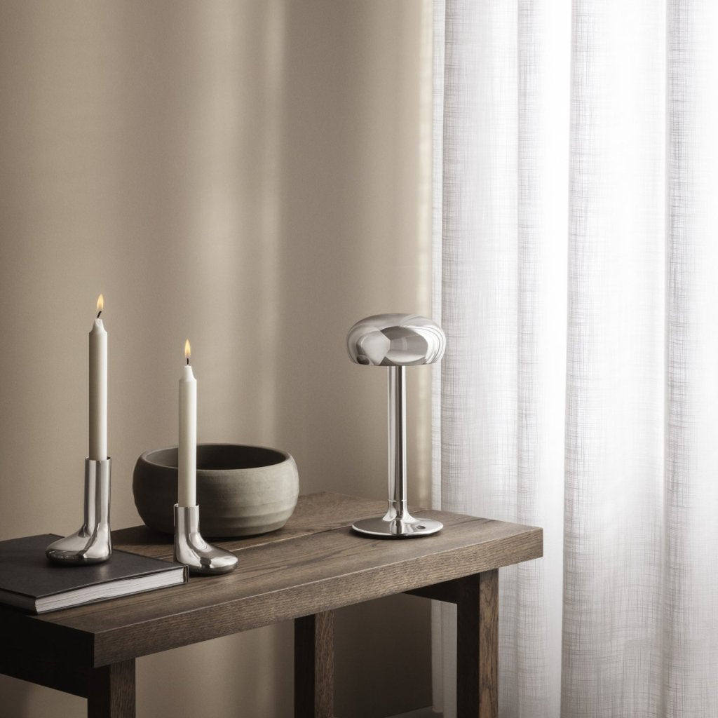 Eva Solo Hållare för middagsljus MELLOW 16 cm, silver, rostfritt stål