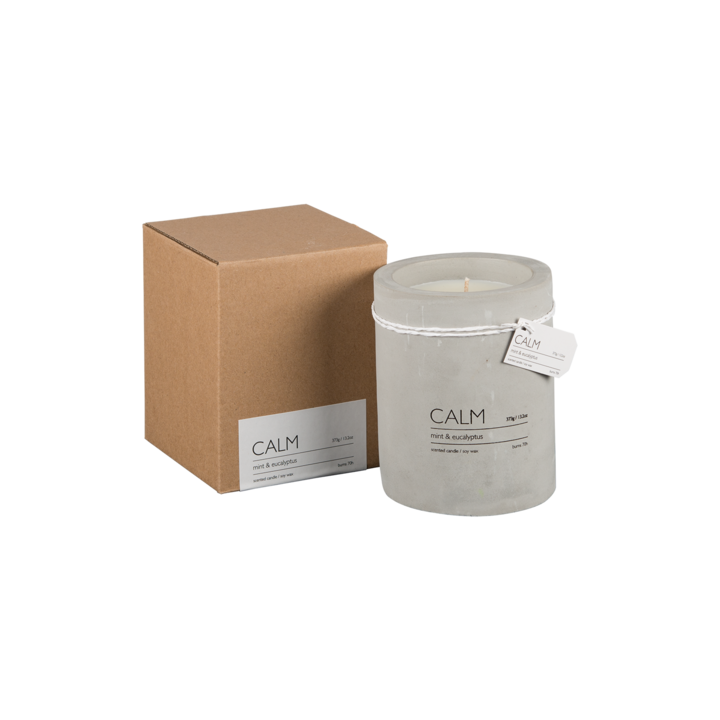 Affari of Sweden CALM Doftljus M Mint & eucalyptus, Brun/grå