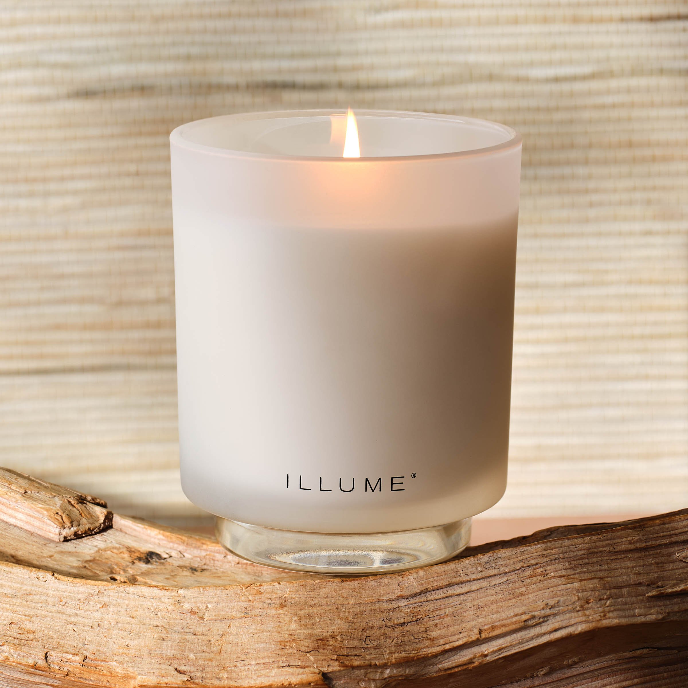 Illume Driftwood Ljuslykta i Glas, Vit,