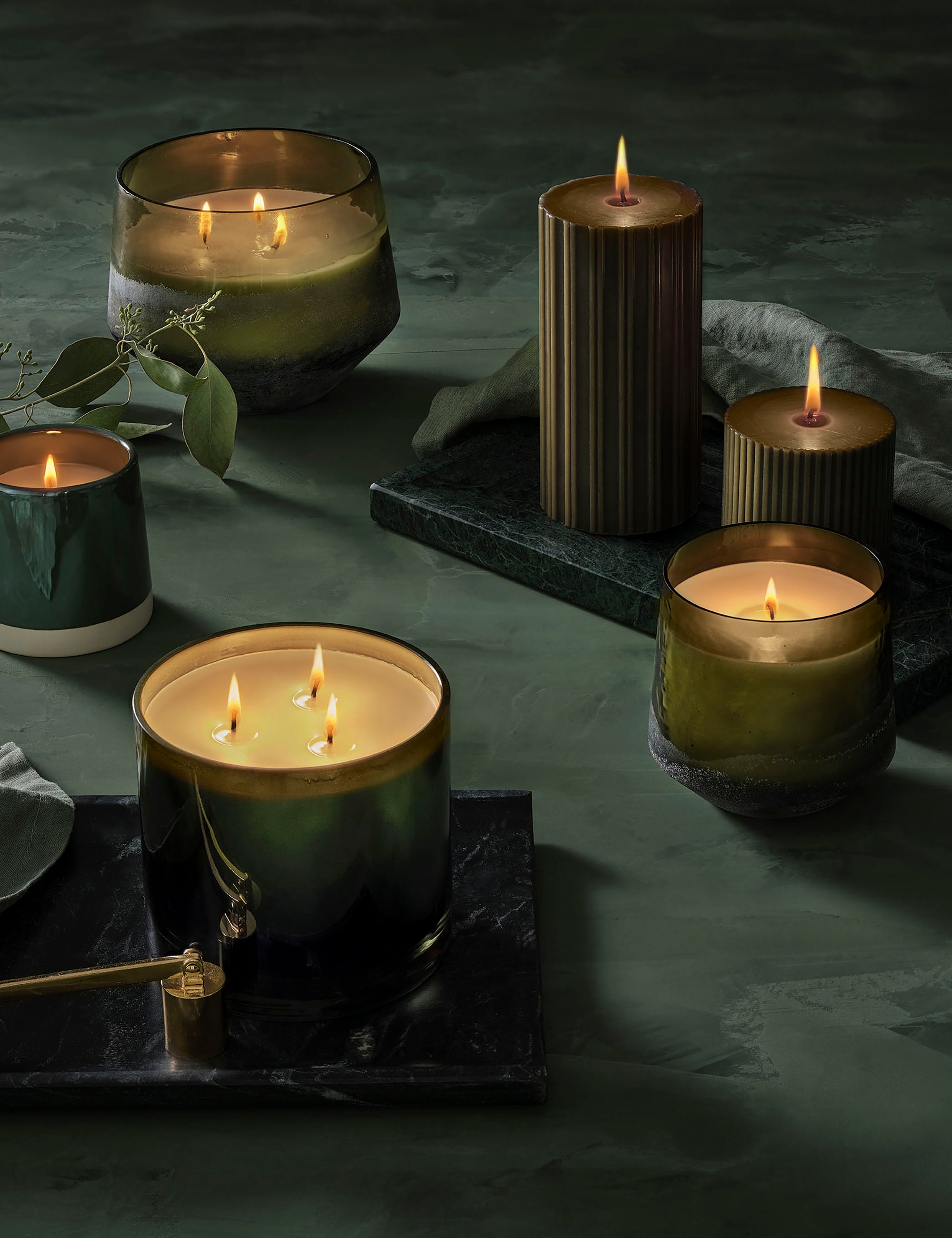 Illume Hinoki Sage Dekorativt Glaskerljus, Grön,