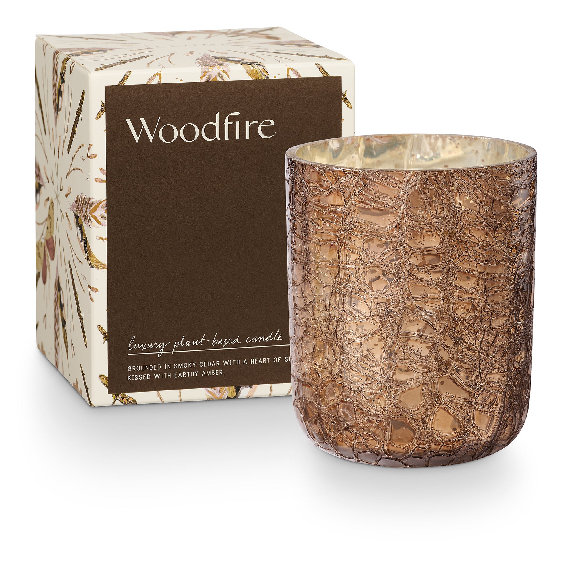 Illume Woodfire Sprakande Glasmjus, Brun