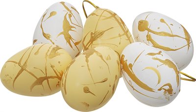 Cult Design Påska Goldie ägg vit/gul/guld 6-pack i box