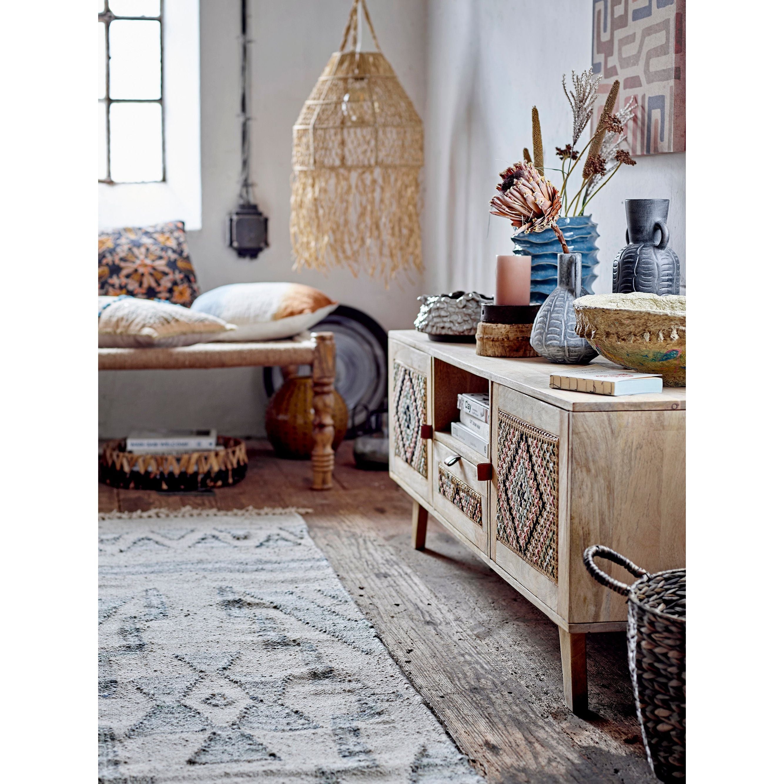 Creative Collection Thora Pendellampa, Natur, Rafia