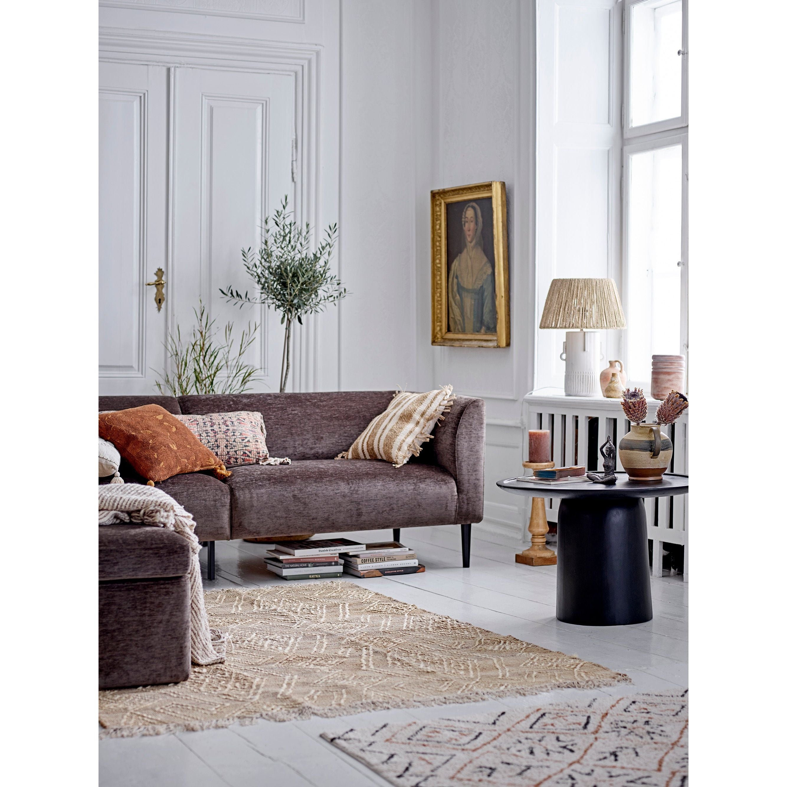Bloomingville Lanna Fotpall, Brun, FSC® Mix, Polyester