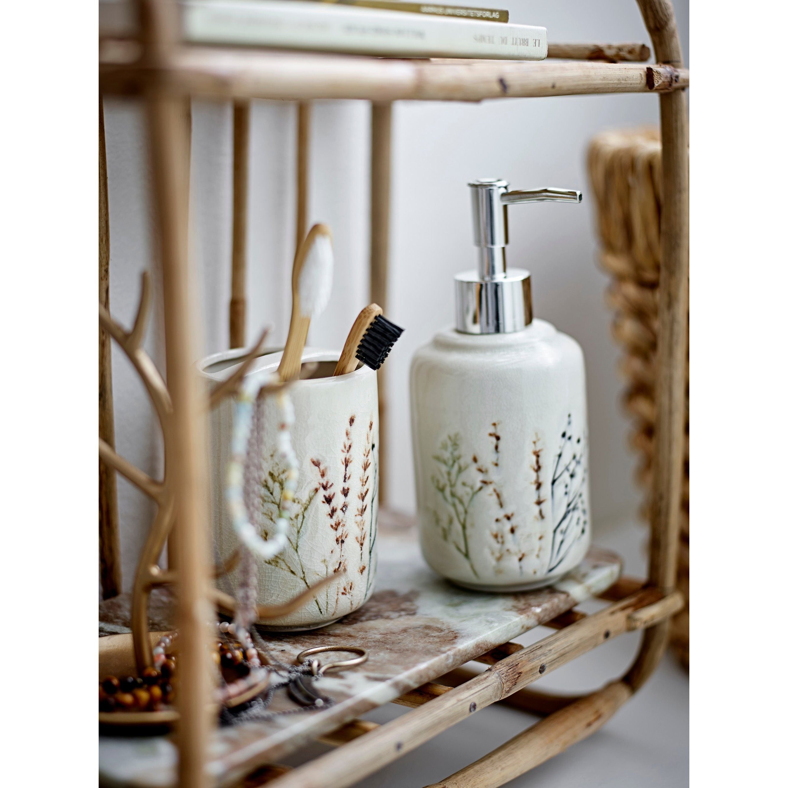 Bloomingville Bea Tvålpumpsset, Natur, Stengods