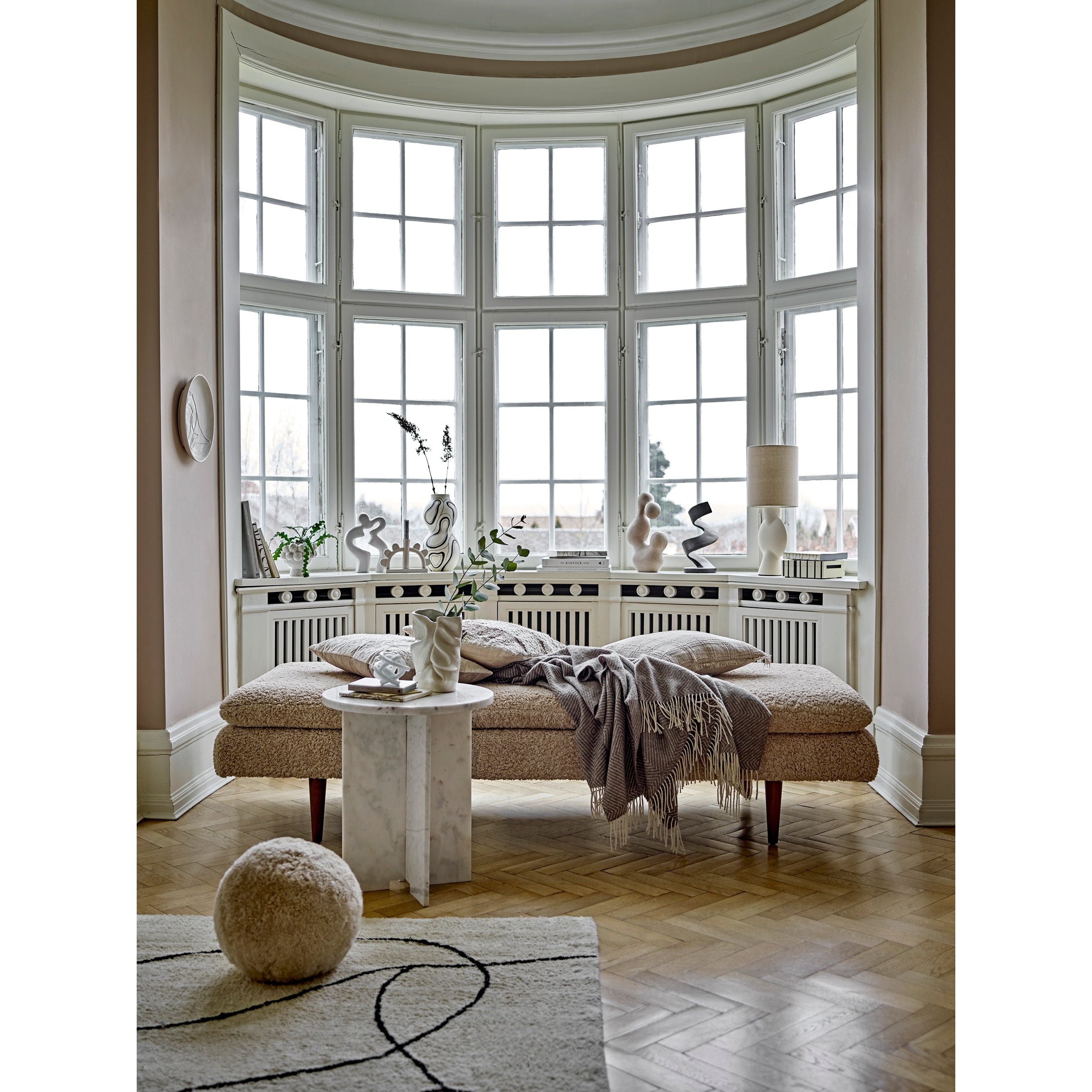 Bloomingville Jasmia Sidobord, Vit, Marmor