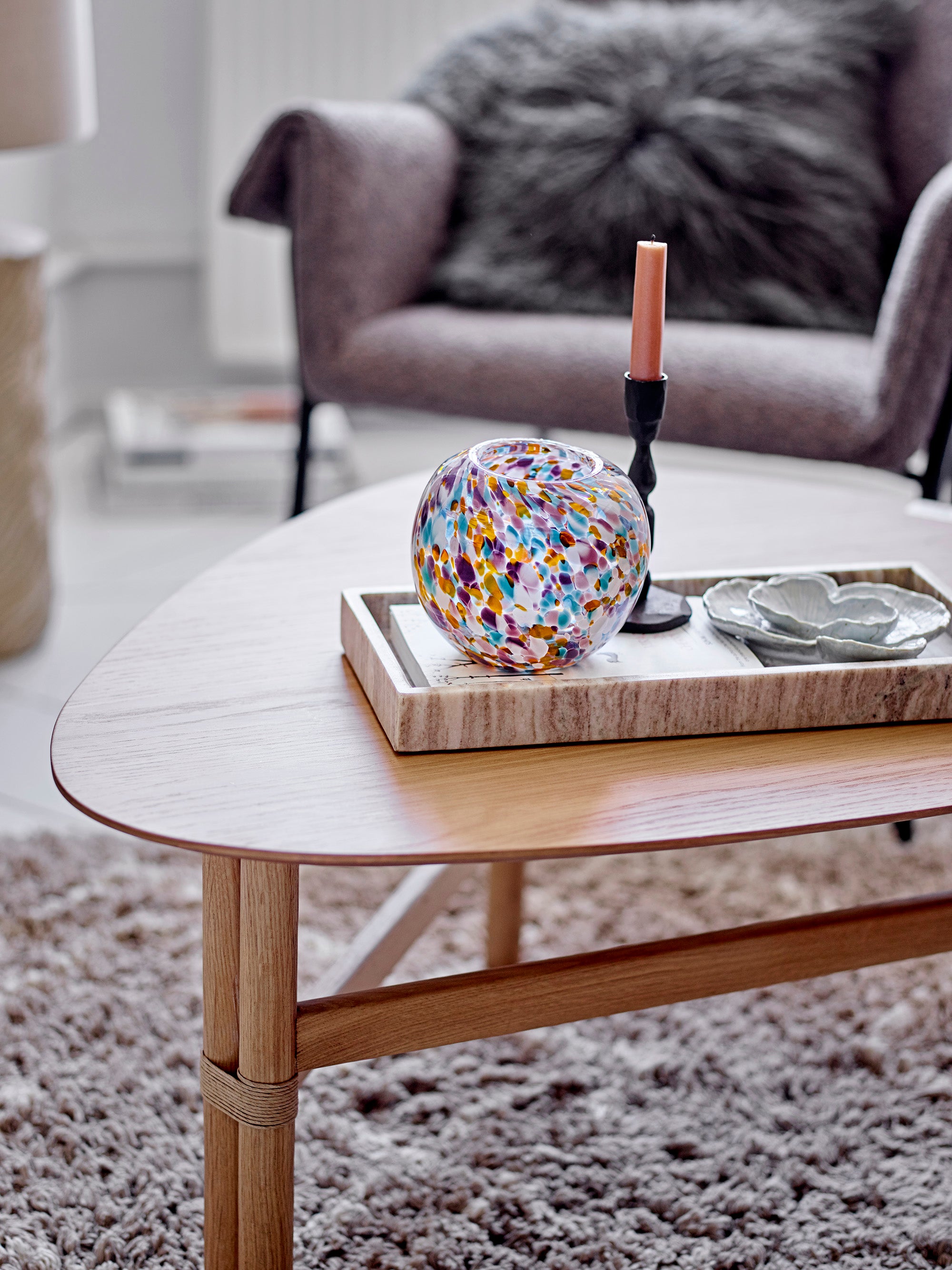 Bloomingville Majsa Bricka, Brun, Marmor