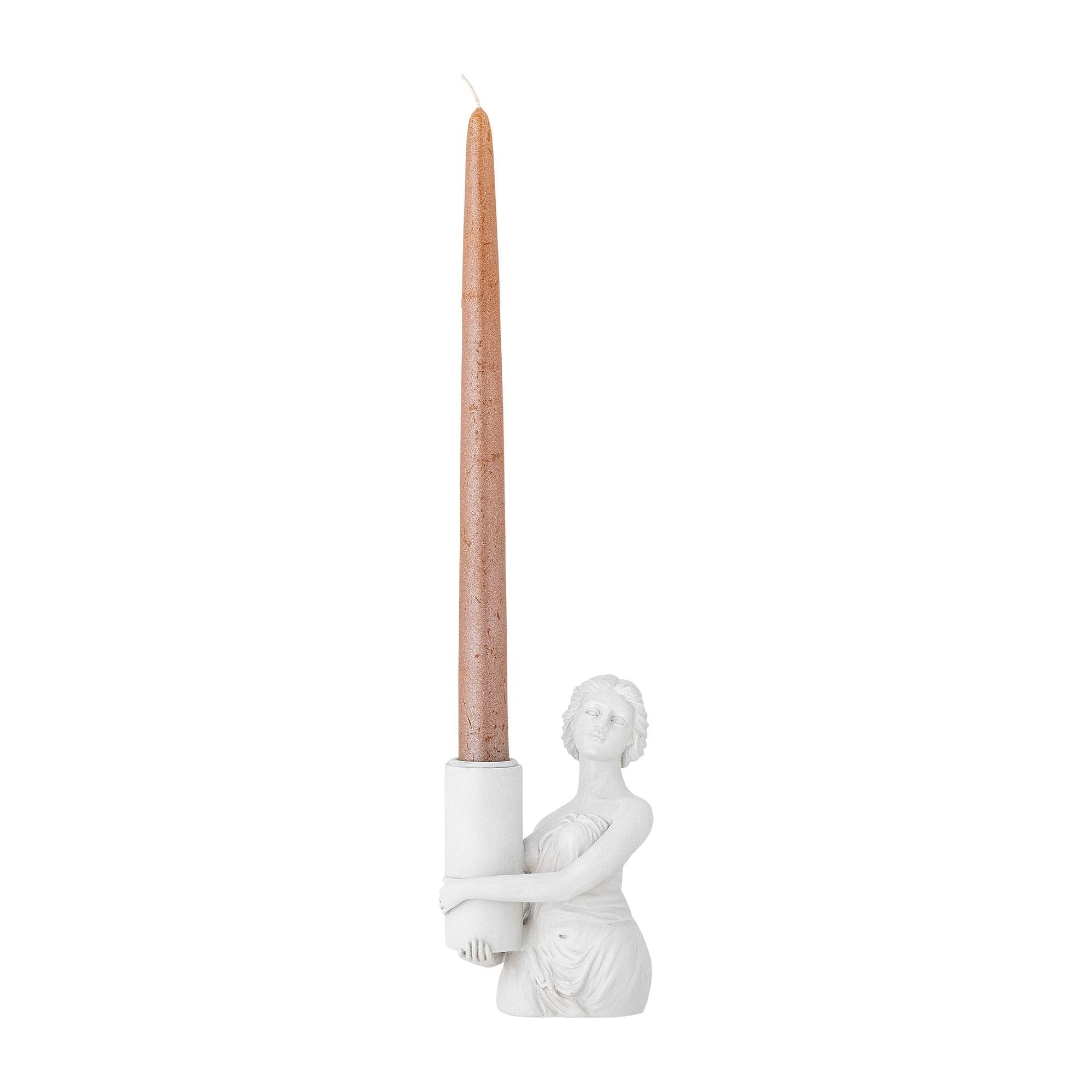Creative Collection Medea Ljusstake, Vit, Polyresin