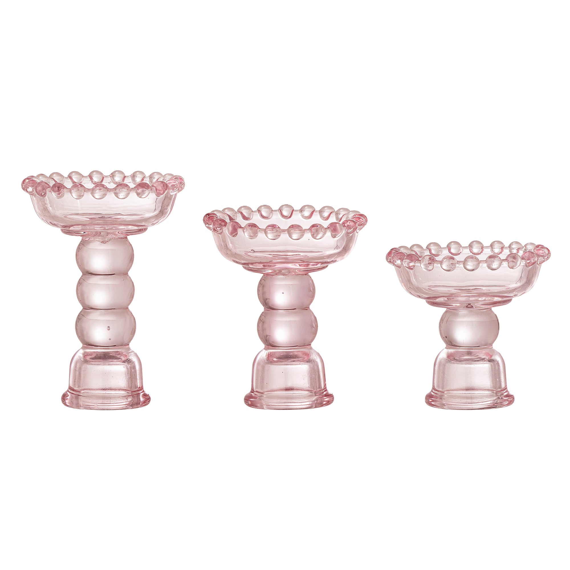 Bloomingville Delphia Ljusstake, Rosa, Glas