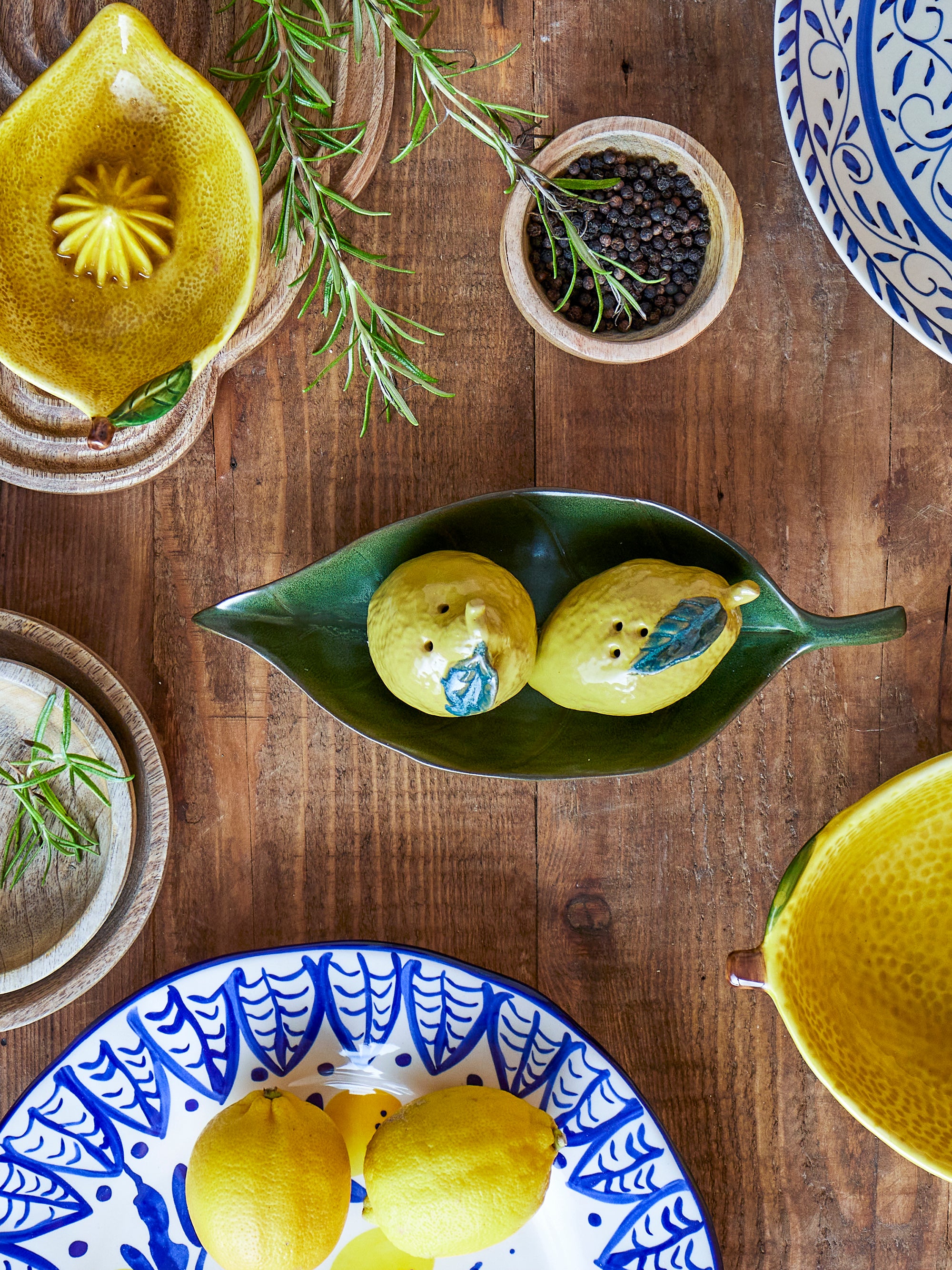 Creative Collection Limone Salt- & Pepparströare Set, Gul, Stengods