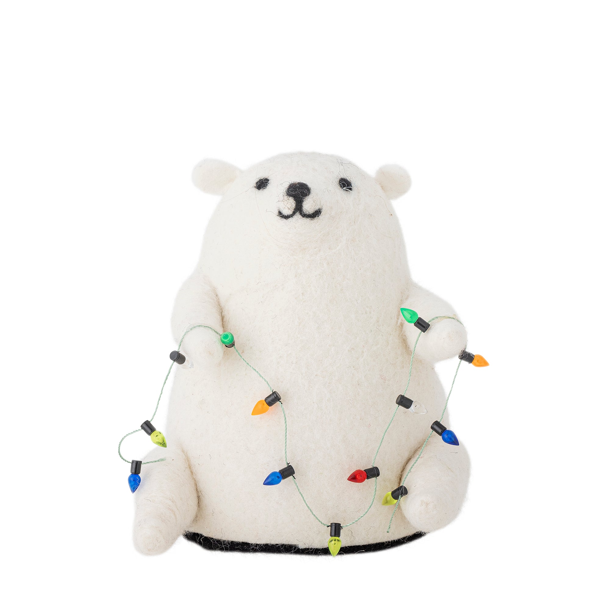 Bloomingville Wally Deco med ljus, Vit, Ull