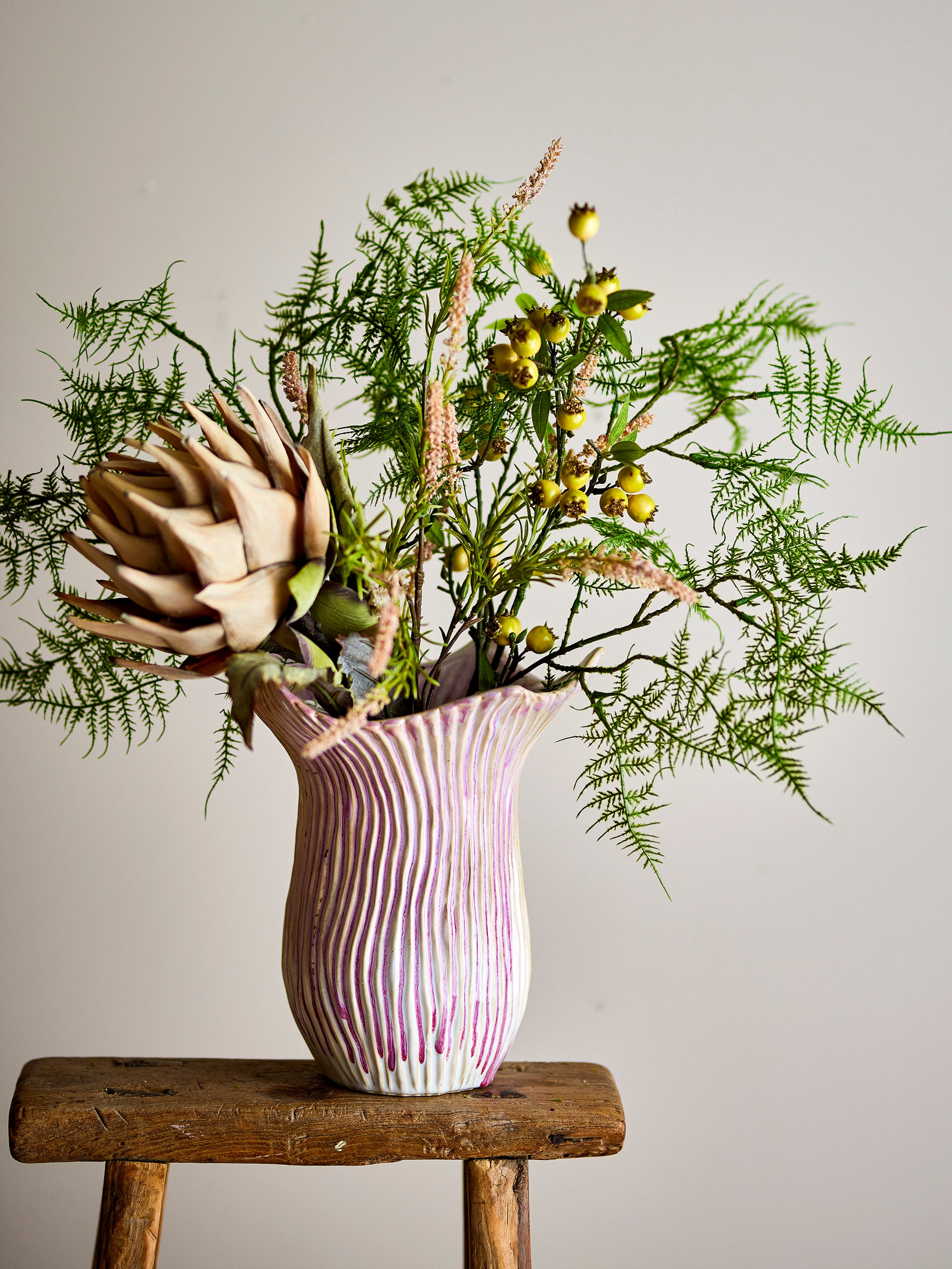 Creative Collection Floral Vas, Ros, Stengods