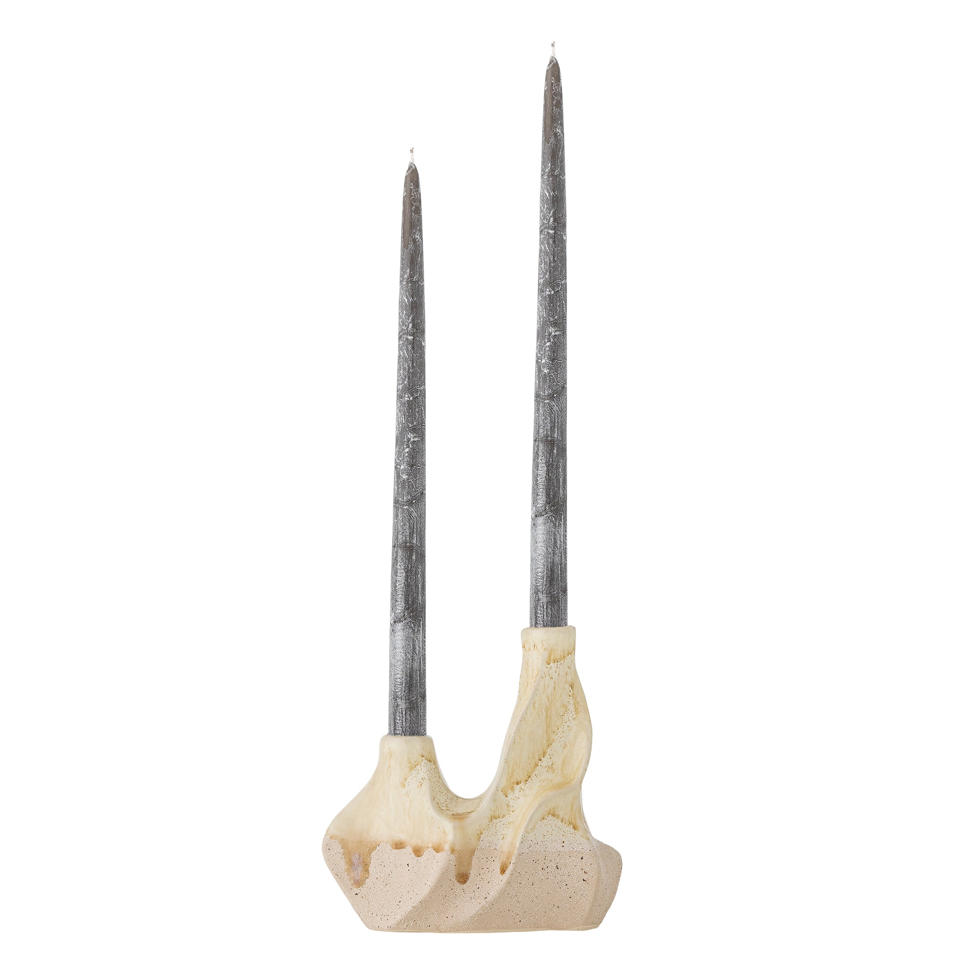 Bloomingville Wavy Ljusstake, Vit, Stengods