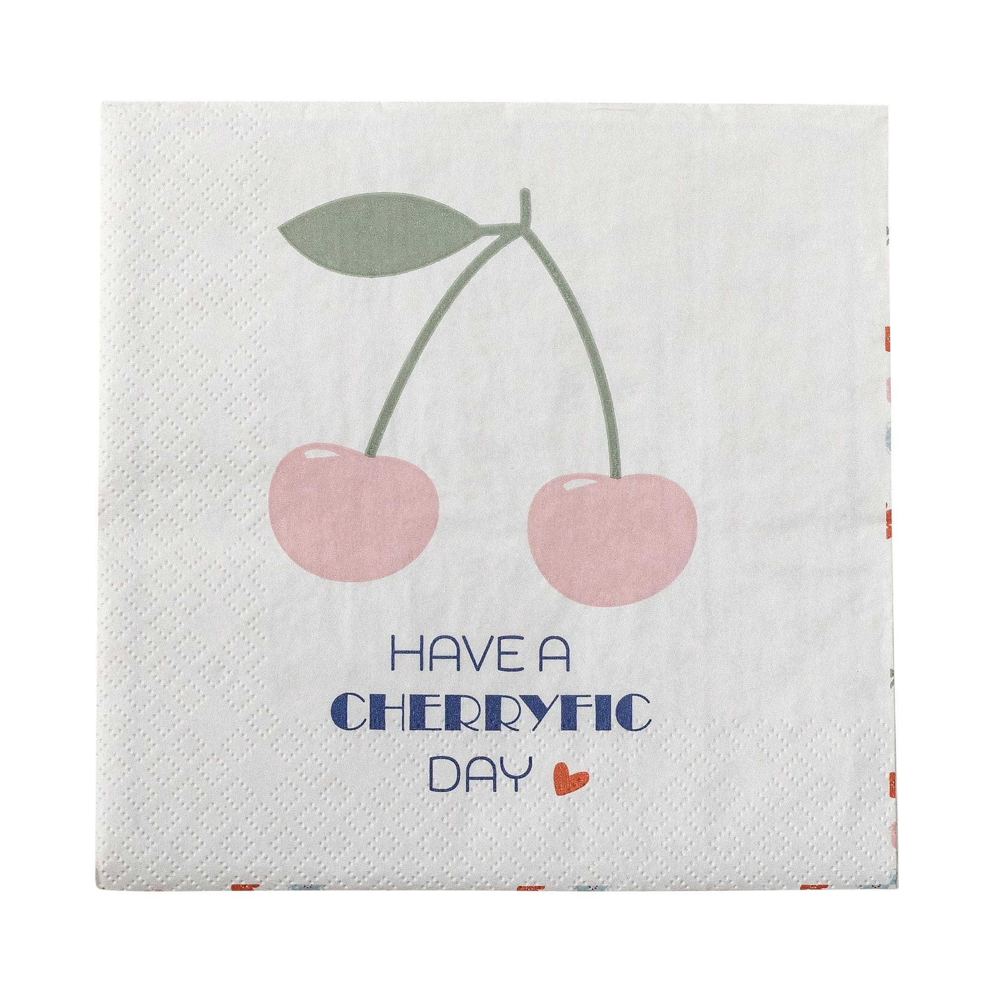 Bloomingville Mini Cherry Servett, Rosa, FSC® Mix, Papper