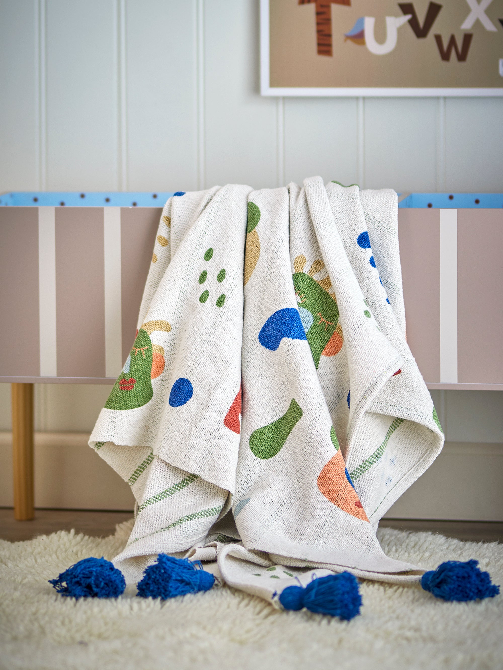 Bloomingville Mini Sylvie Pläd, Multi, Återvunnen Bomull