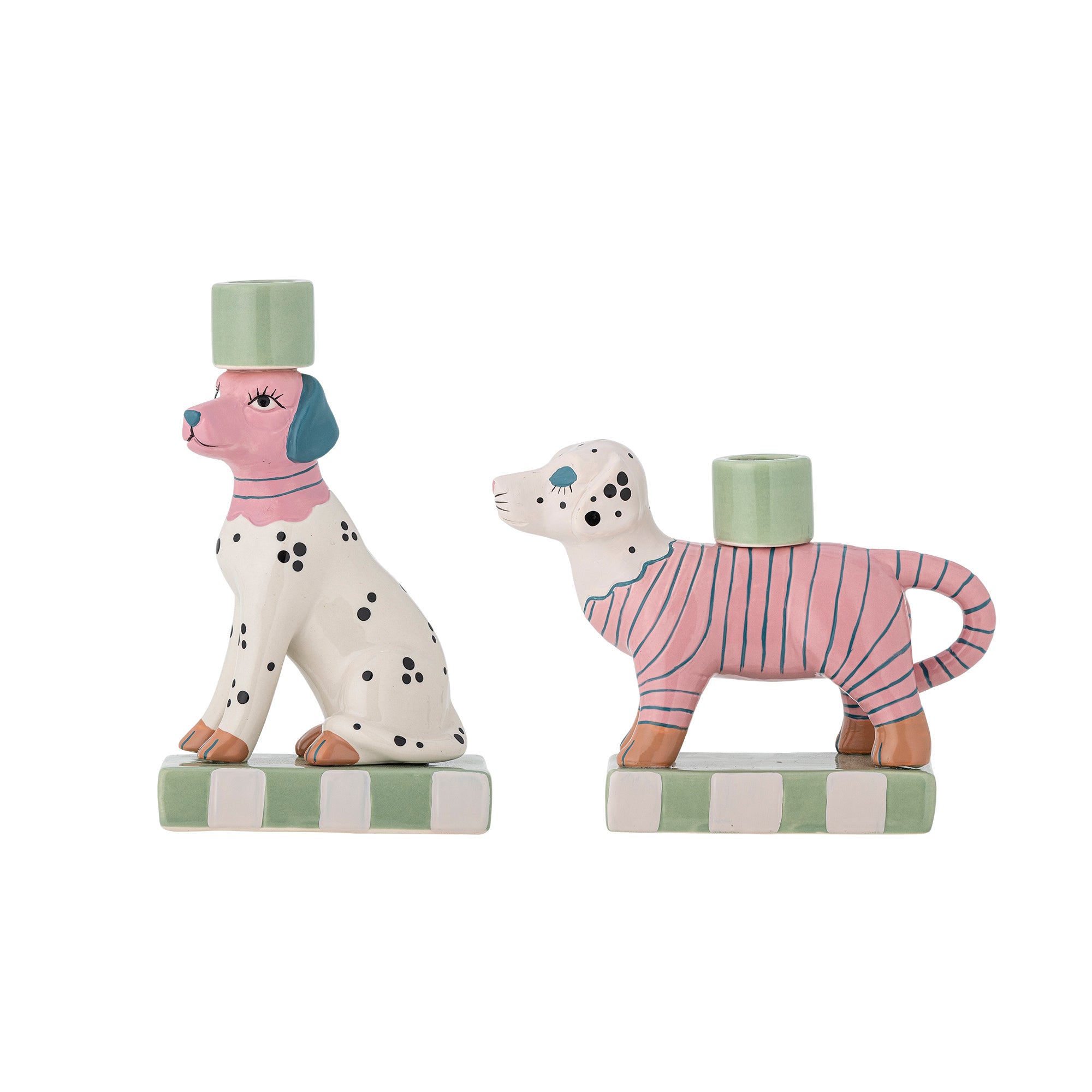 Bloomingville Doglie Ljusstake, Rosa, Stengods
