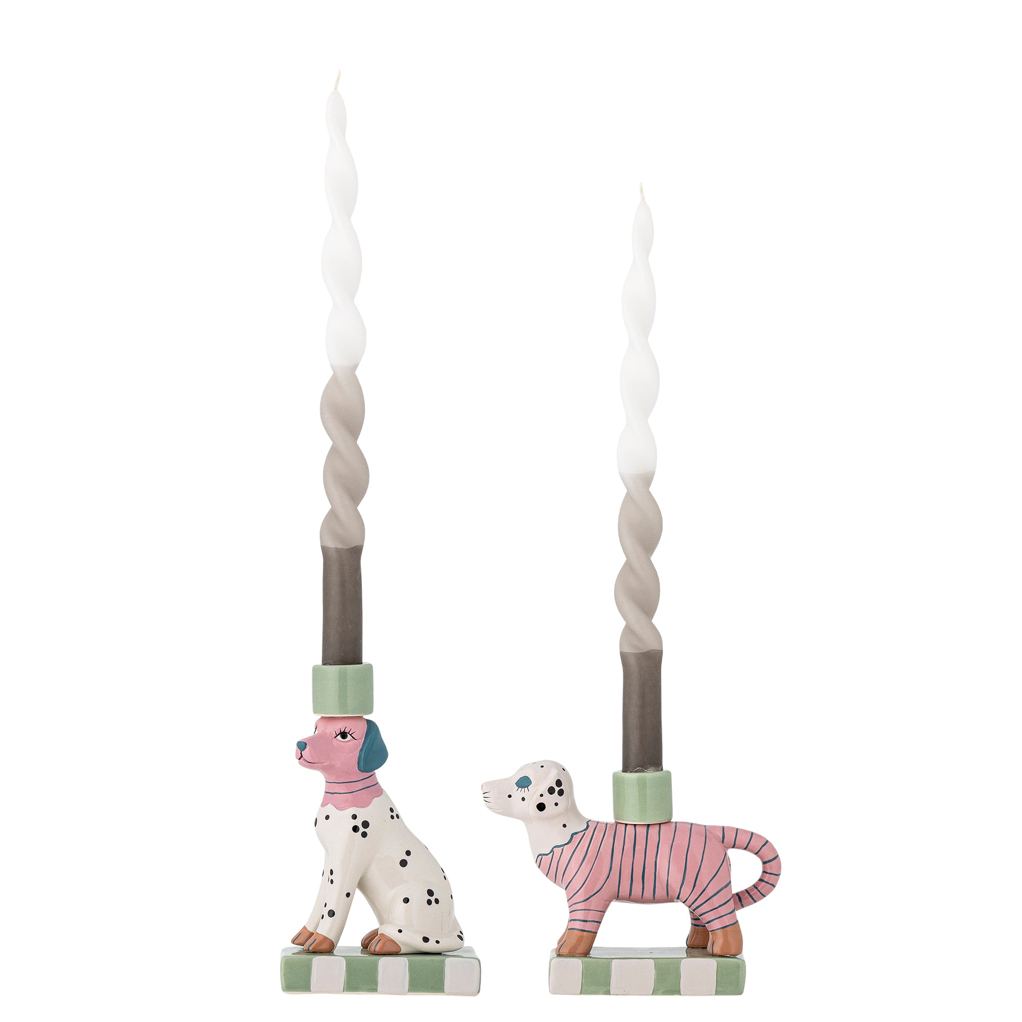 Bloomingville Doglie Ljusstake, Rosa, Stengods