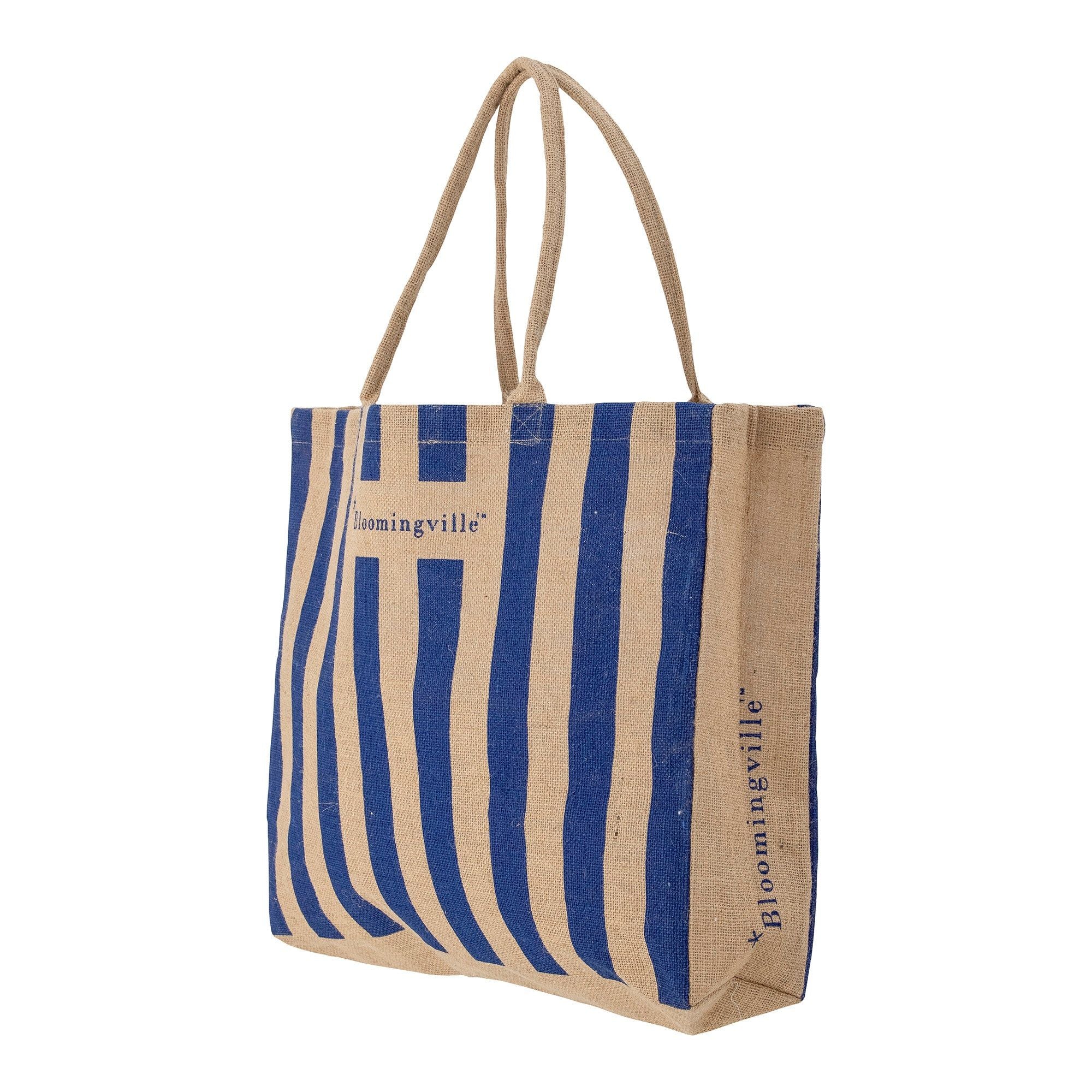 Bloomingville Bergamo Shoppingväska, Blå, Jute