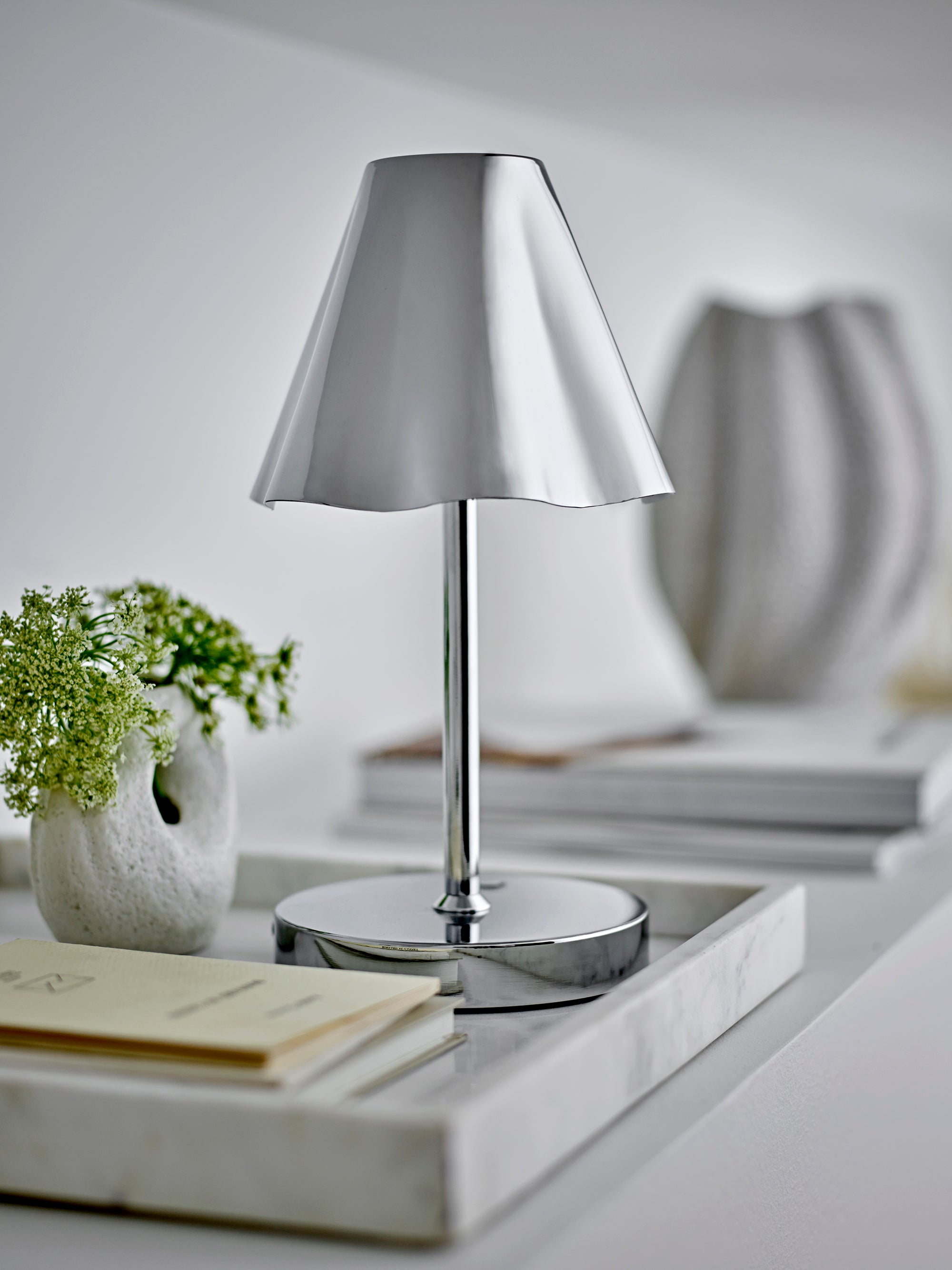 Bloomingville Majsa Bricka, Vit, Marmor