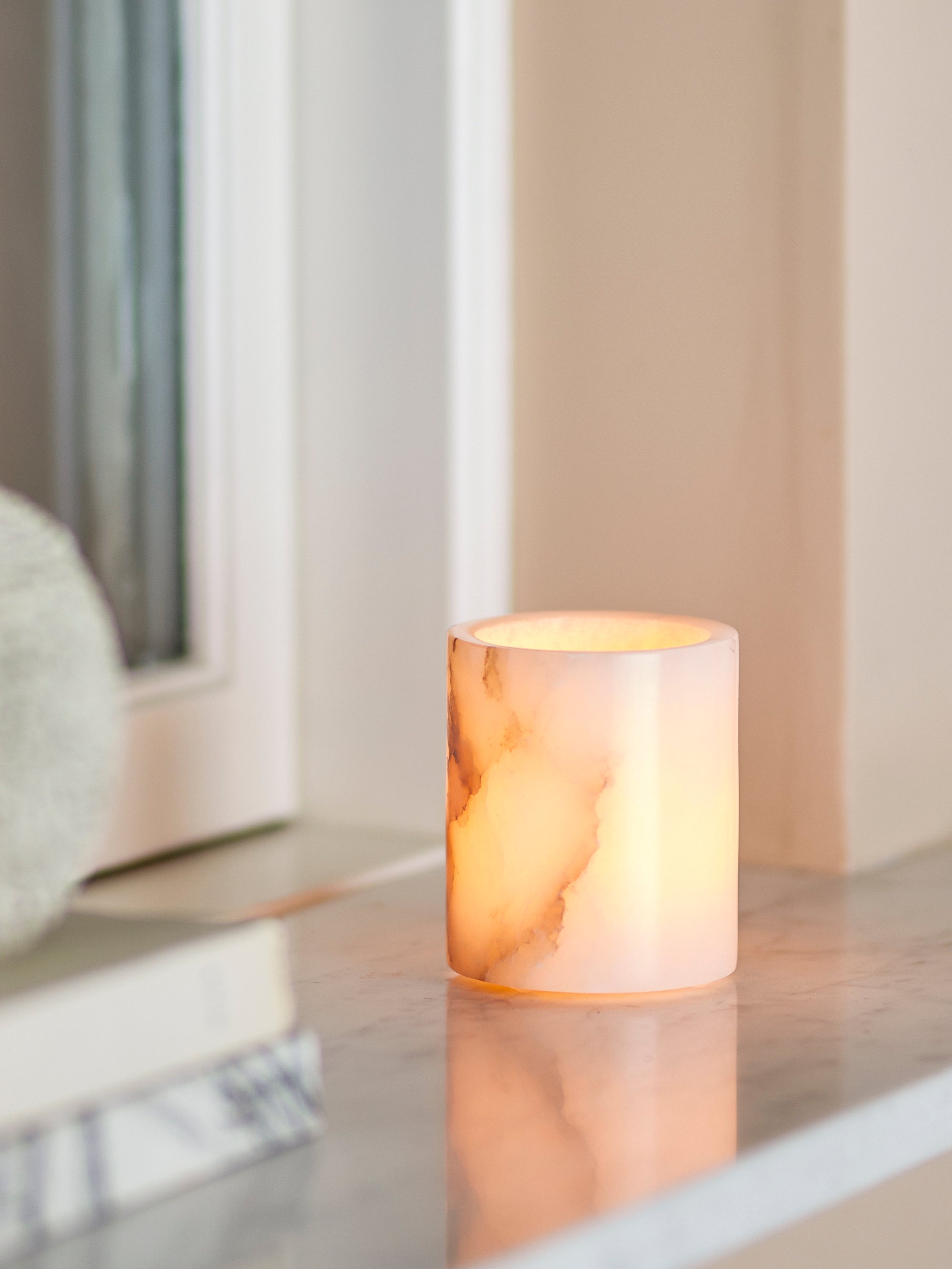 Bloomingville Annebel Votiv, Vit, Alabaster