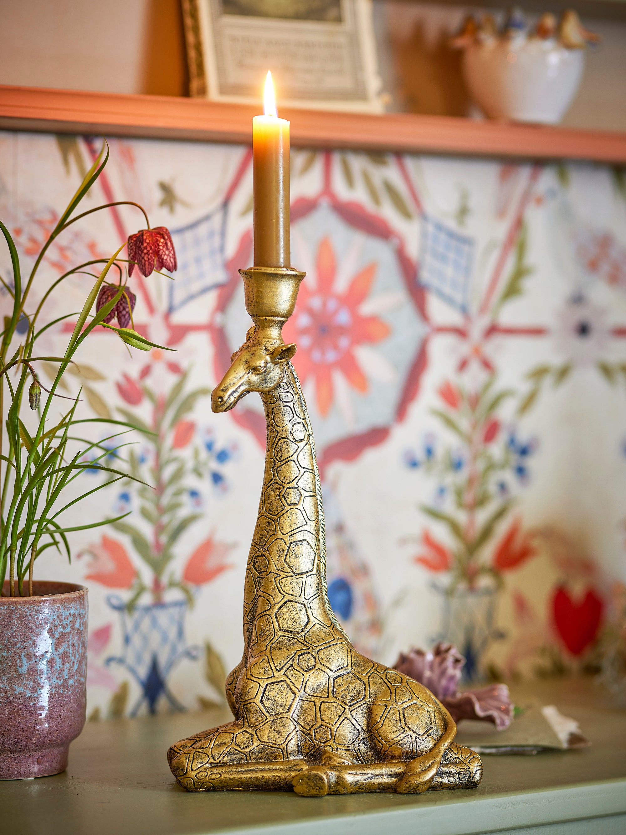 Creative Collection Twiga Ljusstake, Guld, Polyresin