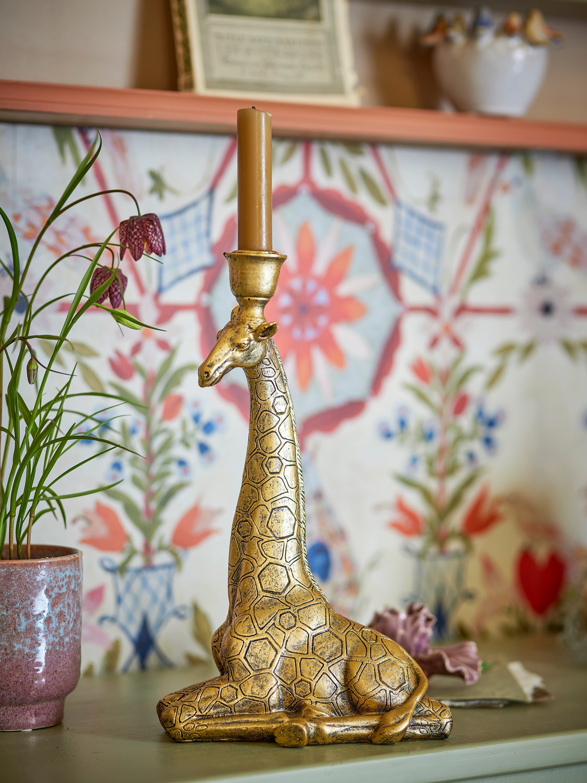Creative Collection Twiga Ljusstake, Guld, Polyresin