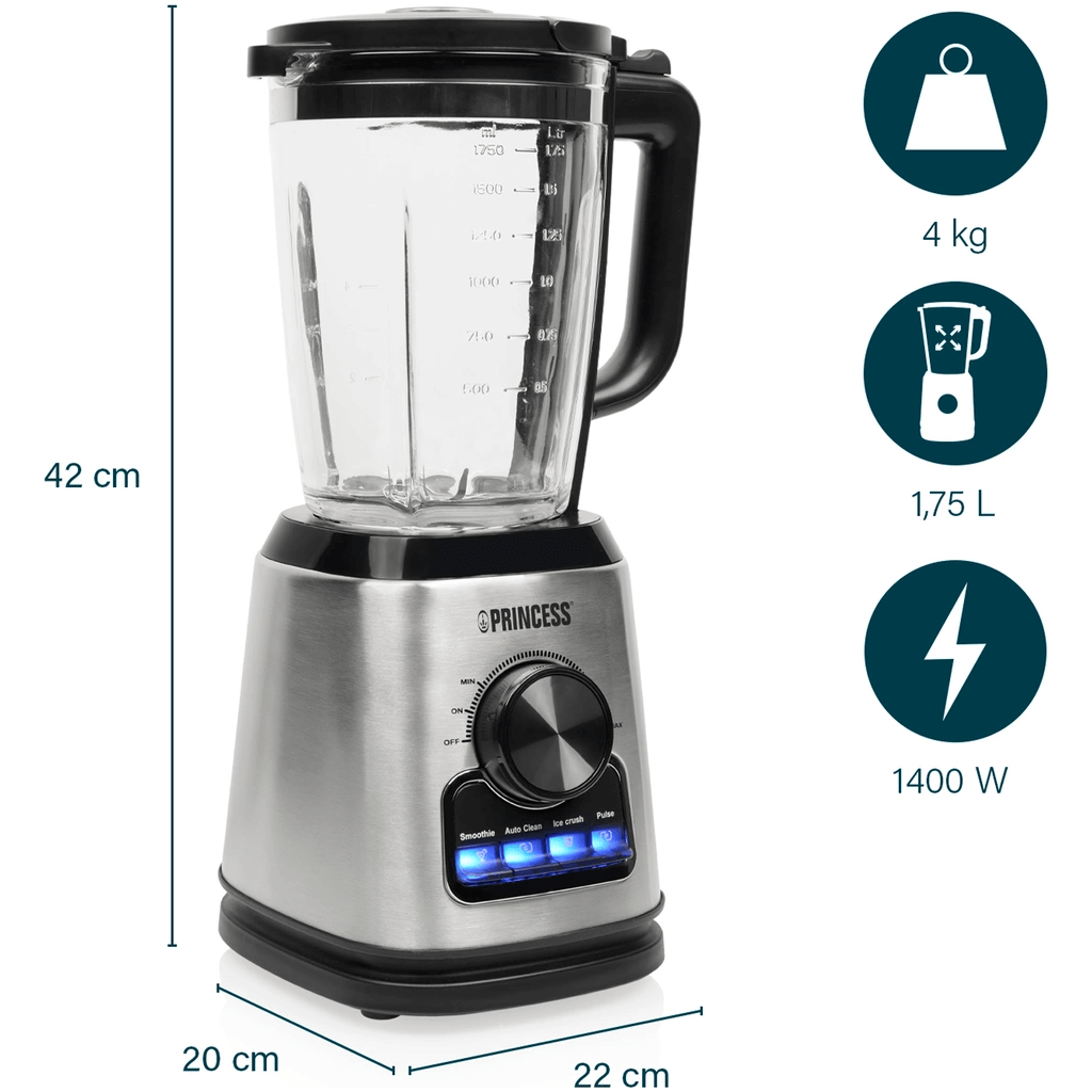 Princess Mixer 212094 Blender Solid Pro 1400 Watt 1,75 L
