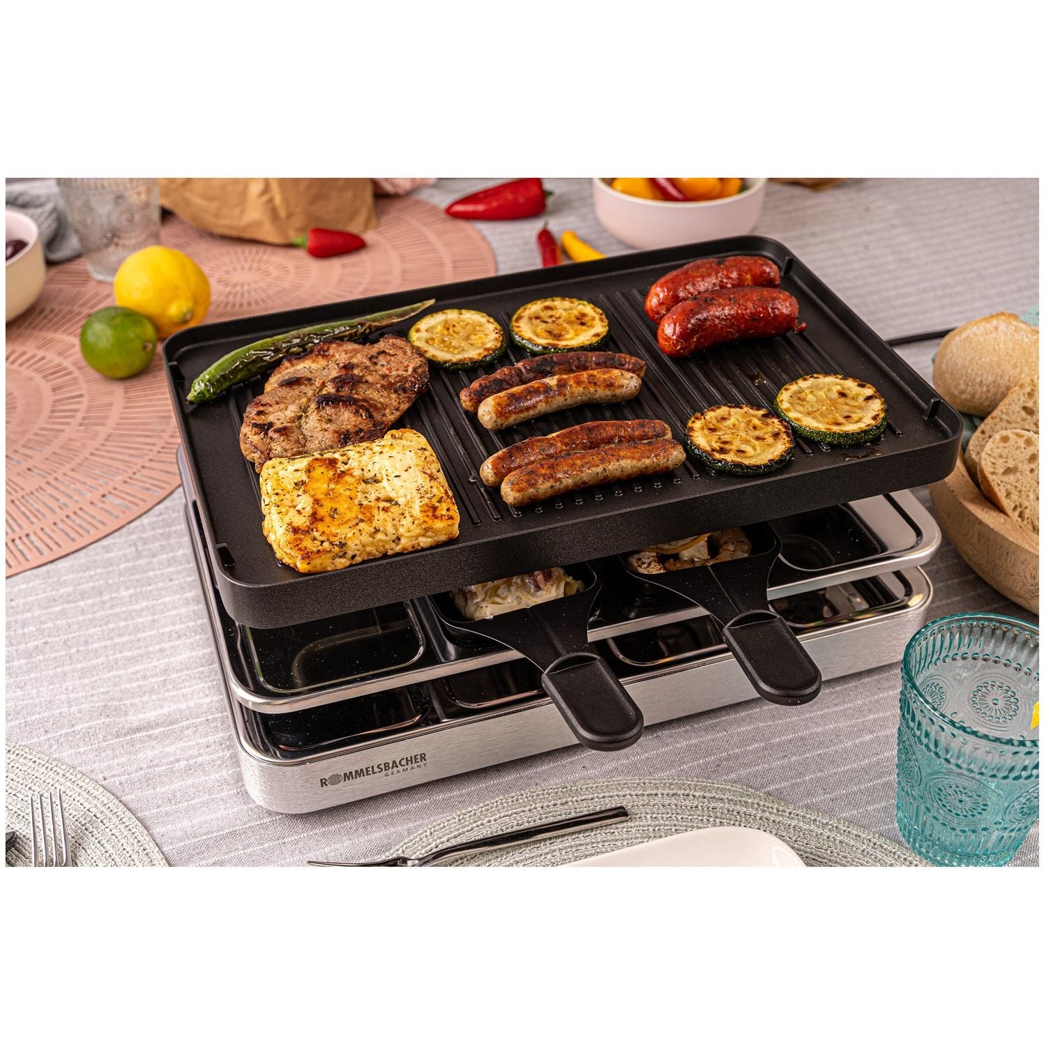 Rommelsbacher Raclettegrill RC 1400 37X23cm 8st spatlar xxl kabel