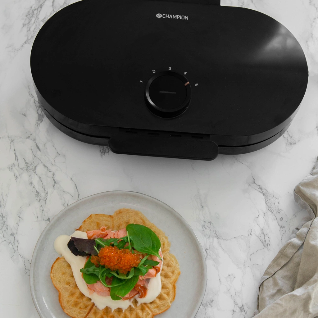 Champion Våffeljärn Health Dubbelt 1600W VJ600 Svart