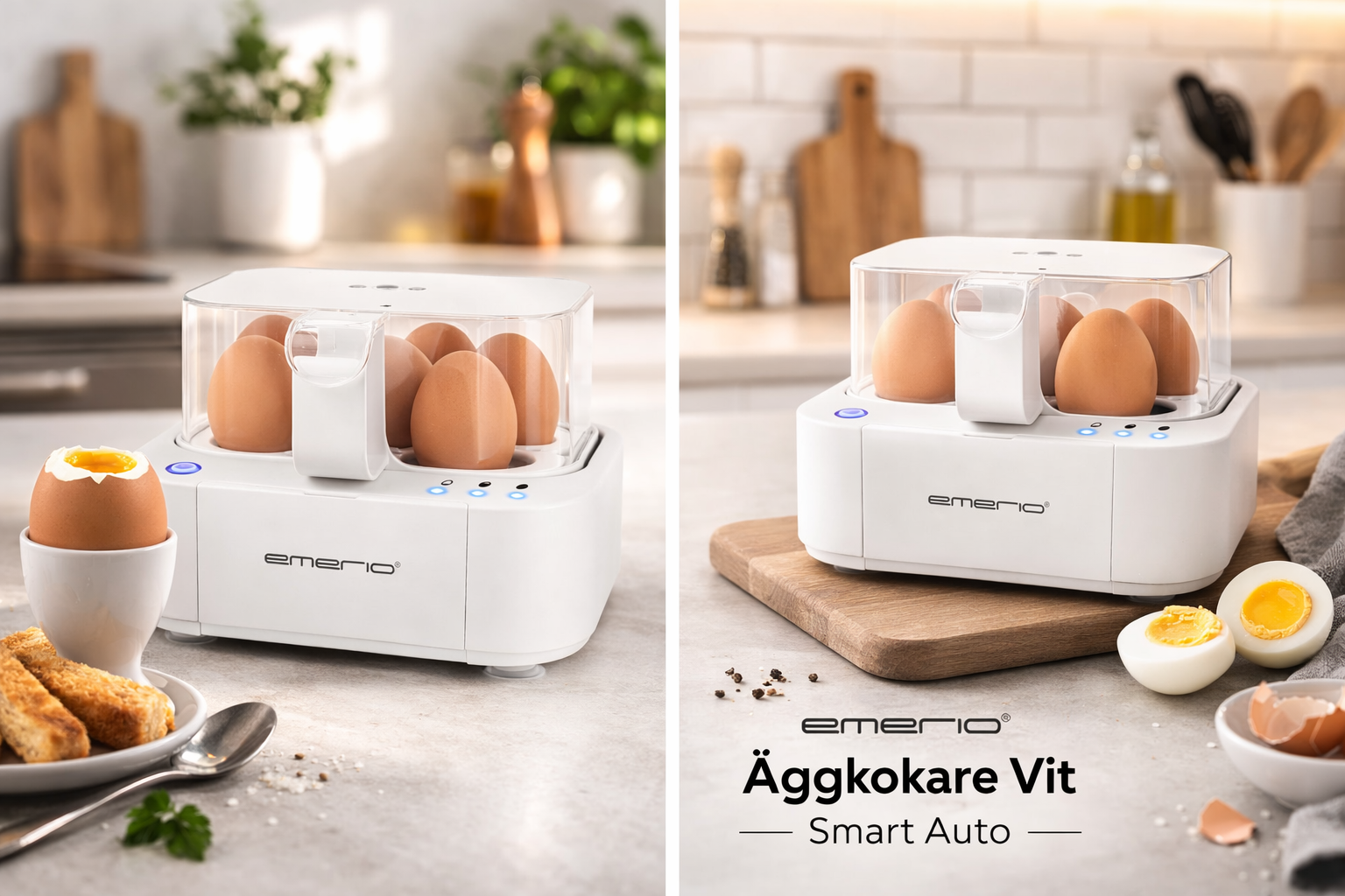 Emerio Äggkokare Vit Smart Auto