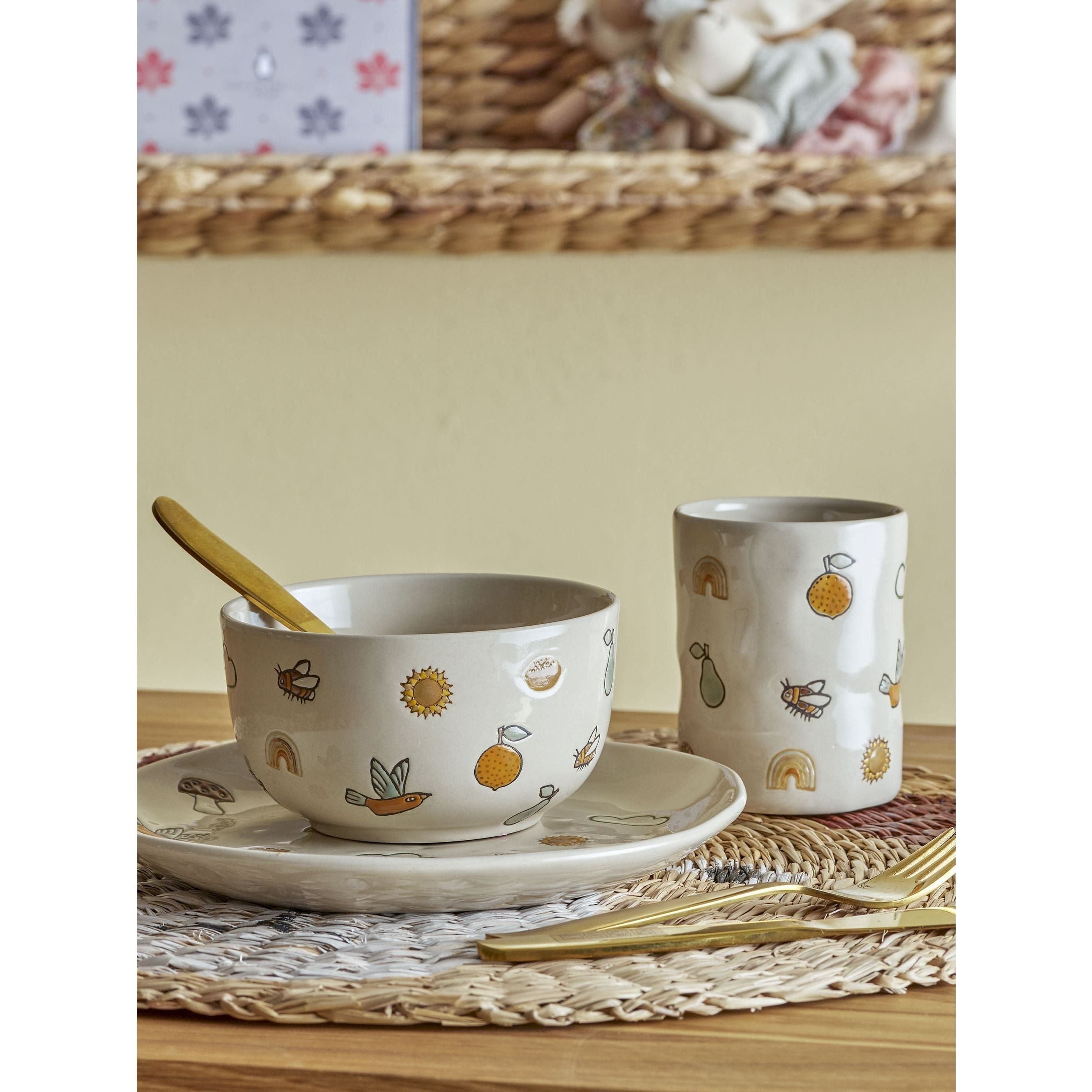 Bloomingville Mini Agnes-servis Vit Stengods