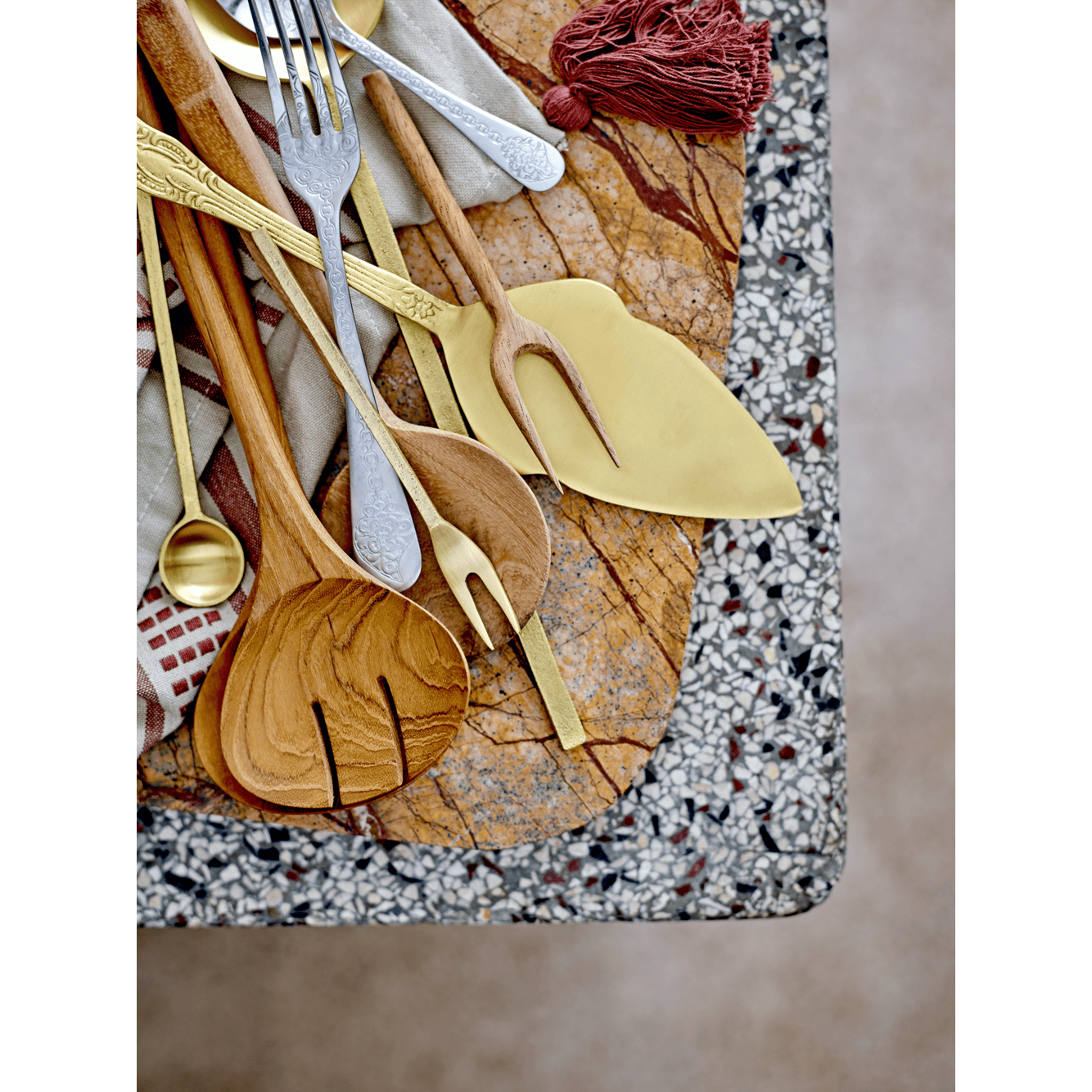 Bloomingville Serveringsbricka Deborah Brun Marmor 30x24 cm