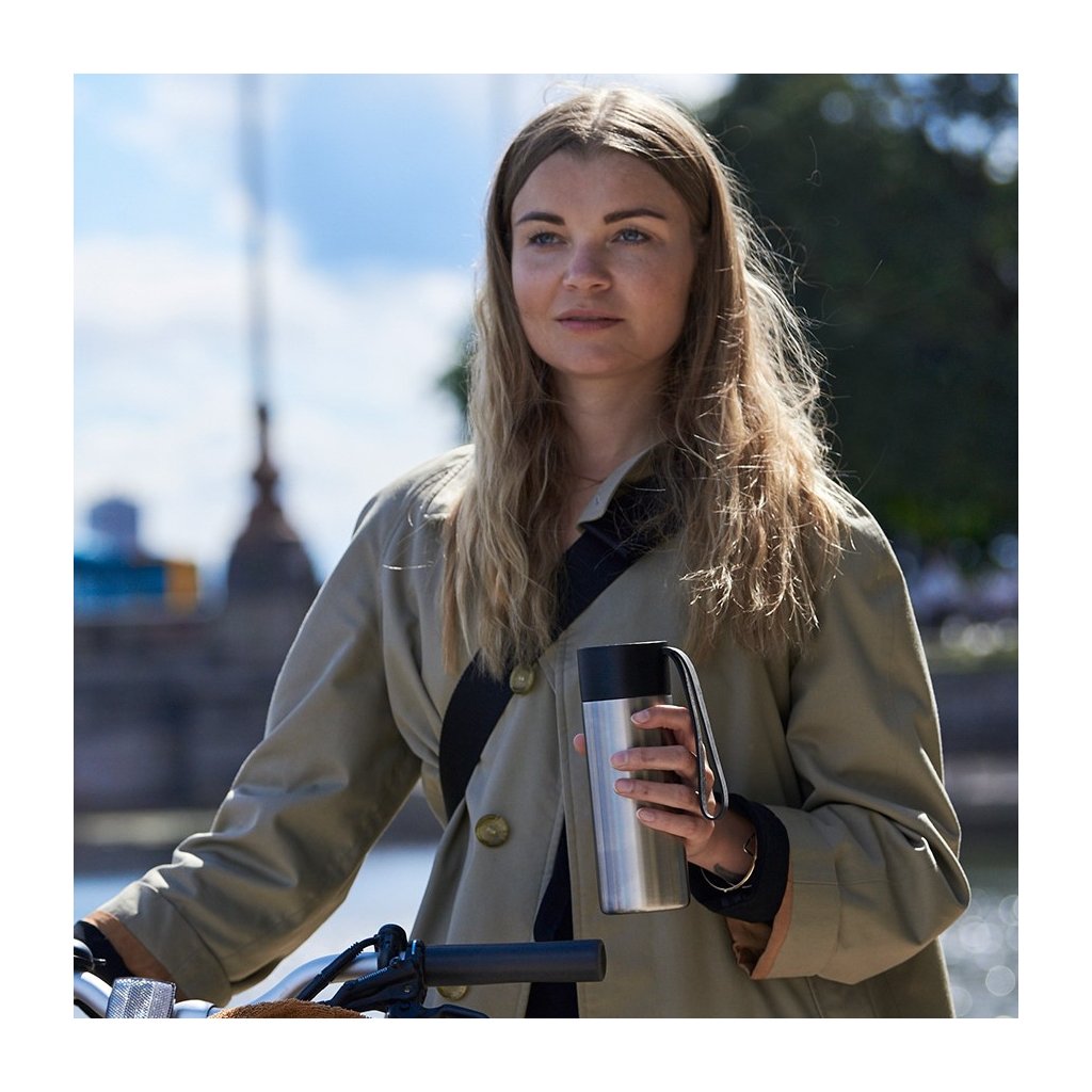 Eva Solo Termosmugg TO GO 350 ml, marinblått lock, rostfritt stål