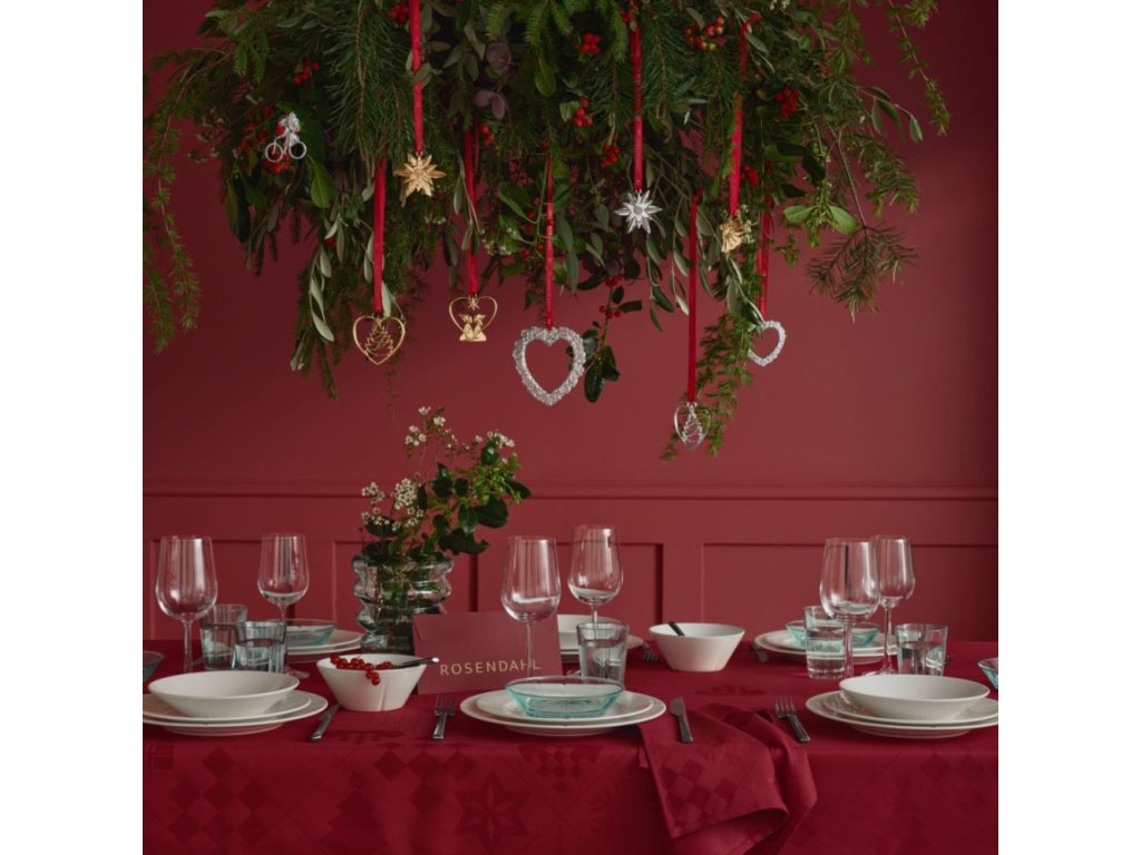Rosendahl Julduk NATALE 150 x 270 cm, jacquardväv, röd