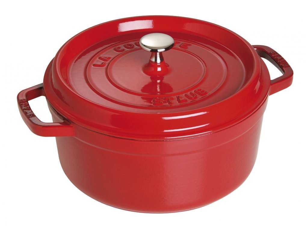 Staub Gryta 26 cm, körsbär, gjutjärn