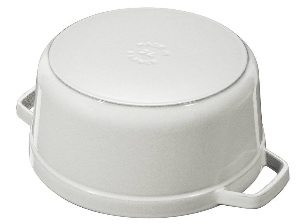 Staub Gryta COCOTTE 20 cm, rund, vit, gjutjärn