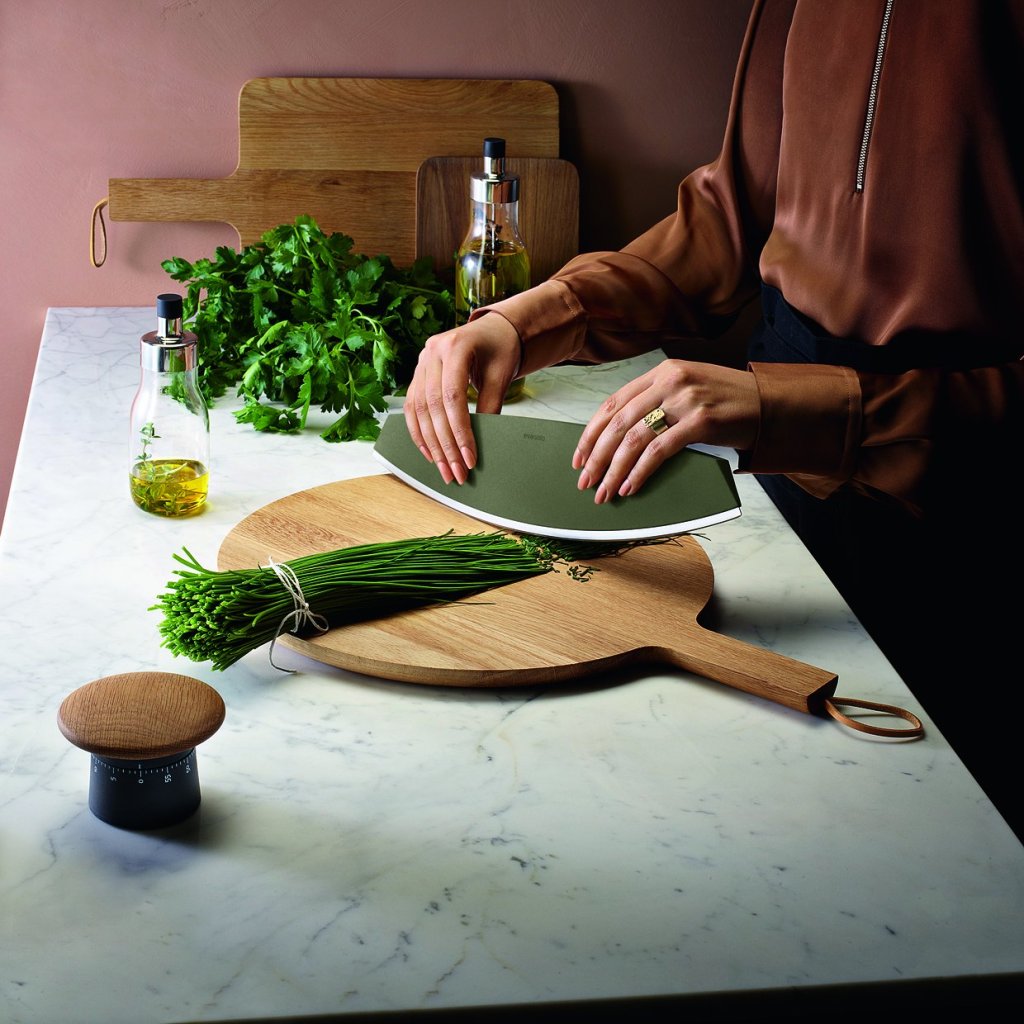 Eva Solo Pizza- och örtkniv GREEN TOOL 37 cm, grön, stål/plast